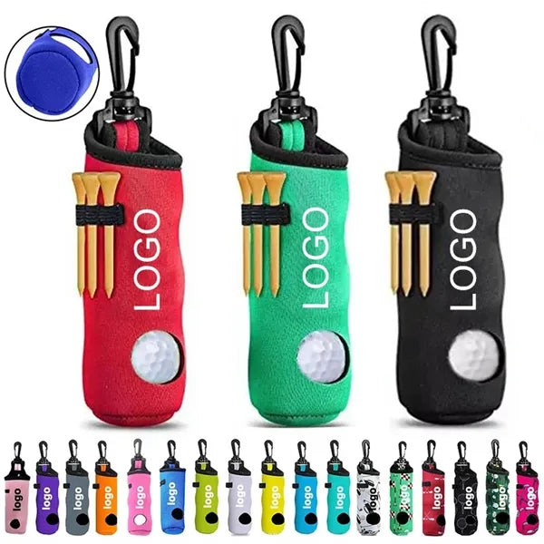 6'' Neoprene Golf Ball Carry Bag Pouch w/Hook MOQ50PCS