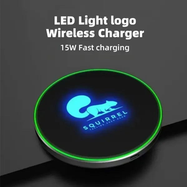 15W Light-Up Logo Wireless Charging Pad