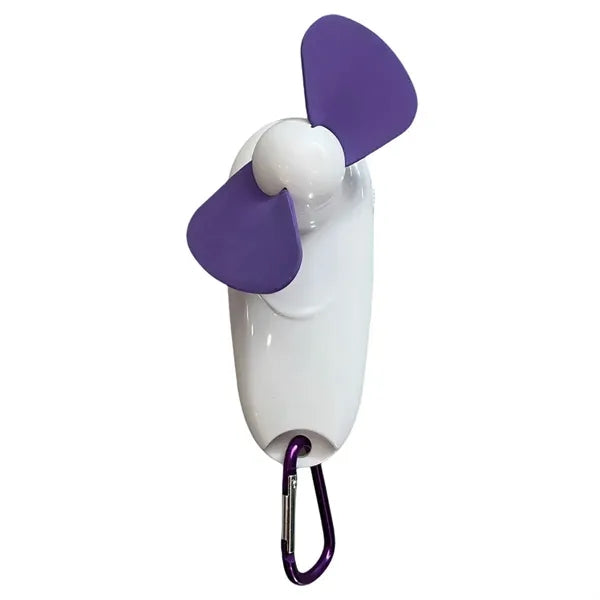 Portable Mini Fan with Carabiner & Flashlight