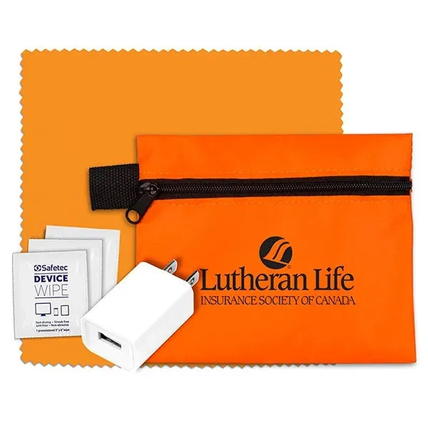 Tech Home and Travel Kit w/ Cleaning Cloth / Wall Charger