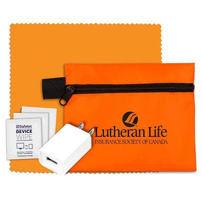 Tech Home and Travel Kit w/ Cleaning Cloth / Wall Charger