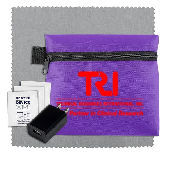 Tech Home and Travel Kit w/ Cleaning Cloth / Wall Charger