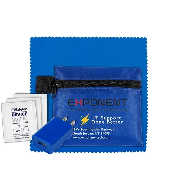 Tech Home and Travel Kit w/ Cleaning Cloth / Wall Charger
