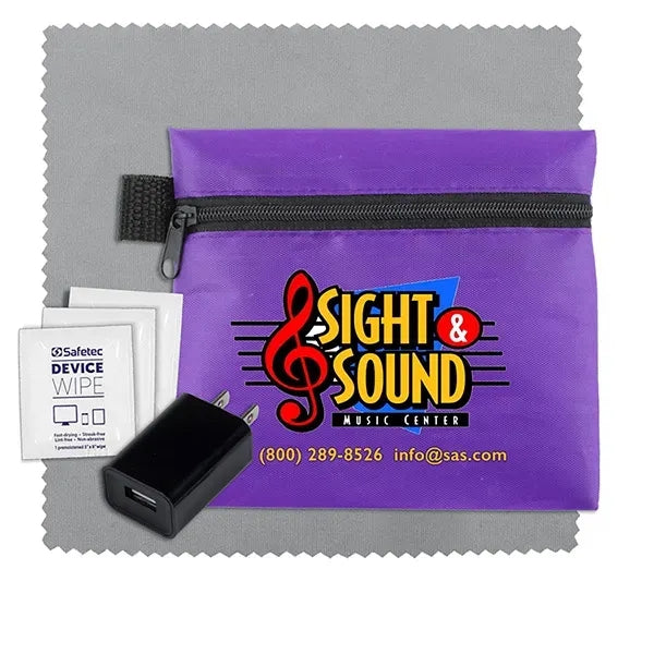 Tech Home and Travel Kit w/ Cleaning Cloth / Wall Charger