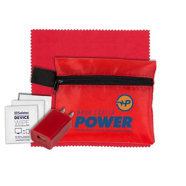 Tech Home and Travel Kit w/ Cleaning Cloth / Wall Charger