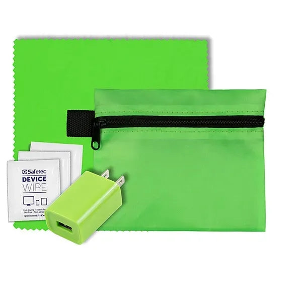 Tech Home and Travel Kit w/ Cleaning Cloth / Wall Charger