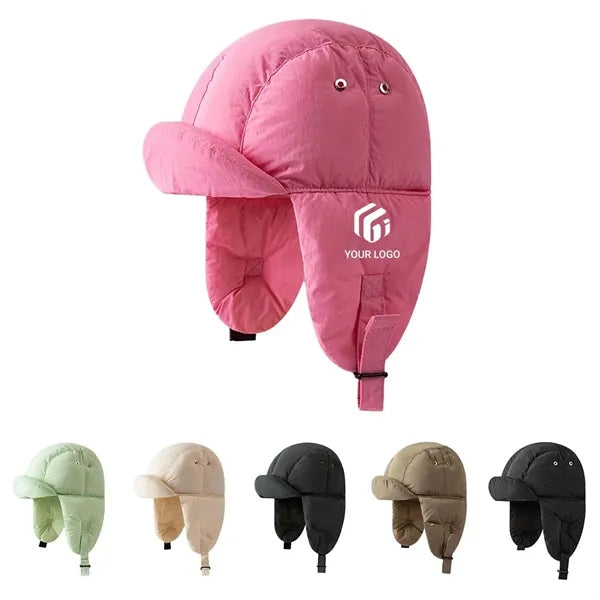 Windproof Winter Warm Puffer Trapper Hat with Ear Flaps