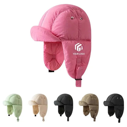 Windproof Winter Warm Puffer Trapper Hat with Ear Flaps