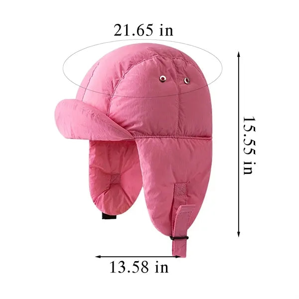 Windproof Winter Warm Puffer Trapper Hat with Ear Flaps