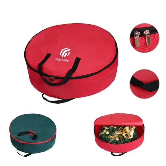 Durable Christmas Wreath Storage Bag with Sturdy Handle