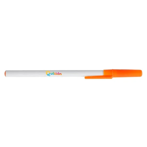 Durable Stick Pen w/ Colored Cap