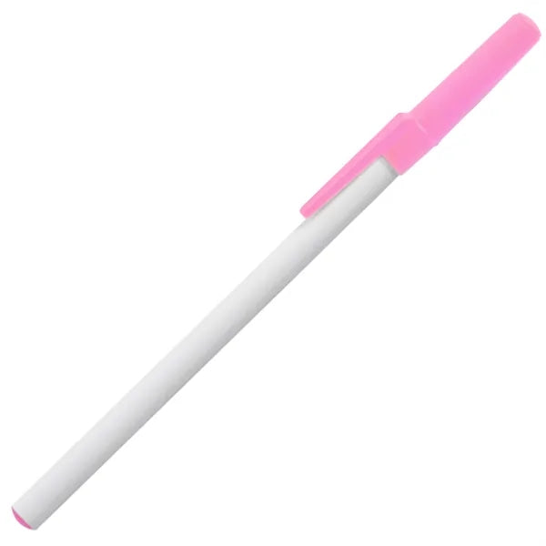 Durable Stick Pen w/ Colored Cap