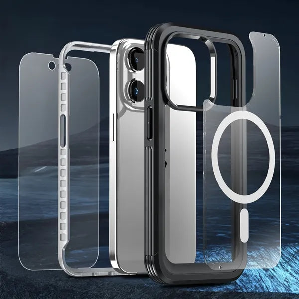 iPhone 15 Series Rugged Case with Built in Screen Protector