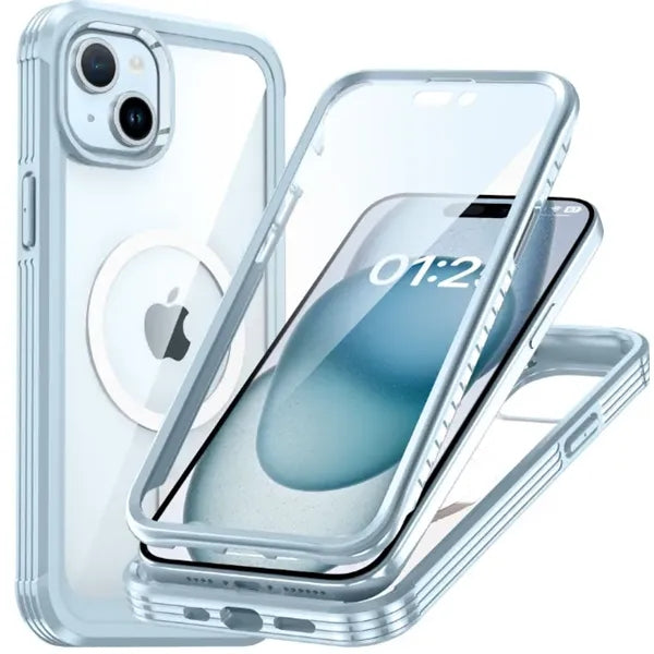 iPhone 15 Series Rugged Case with Built in Screen Protector