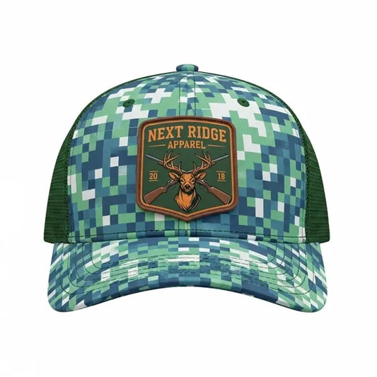 Richardson 6-Panel Snapback Trucker Hat w/Leather Patches
