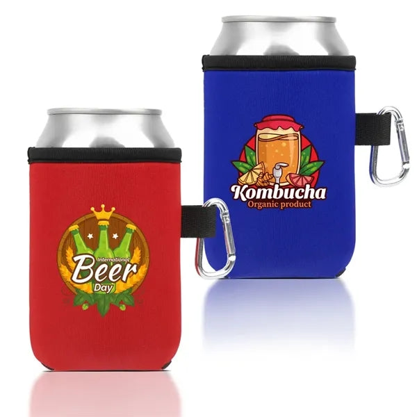 12 Oz Can Cooler With Carabiner