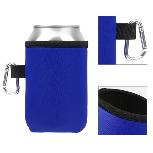 12 Oz Can Cooler With Carabiner