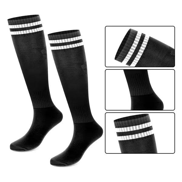 Athletic Knee-High Socks with Striped Cuff