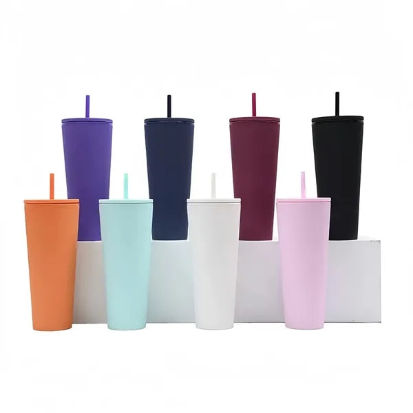 26oz Colorful Plastic Tumbler Straw For Cold Beverages Cup