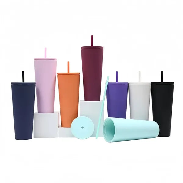 26oz Colorful Plastic Tumbler Straw For Cold Beverages Cup