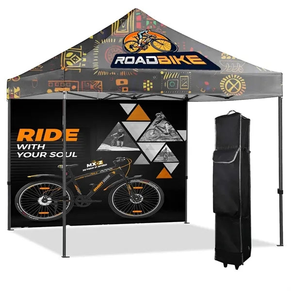 10'x10' Full Back Wall Tent W/ Steel Frame & Dye Sublimated
