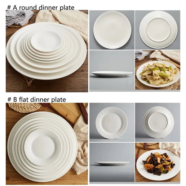 12" Ceramic Dinner Plate with Gold Trim.