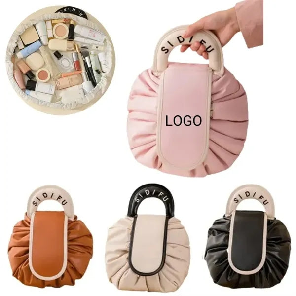 PU Leather Drawstring Makeup Bag