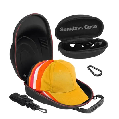 Baseball cap bag with sunglasses case