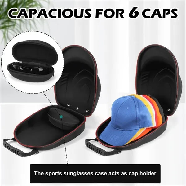 Baseball cap bag with sunglasses case