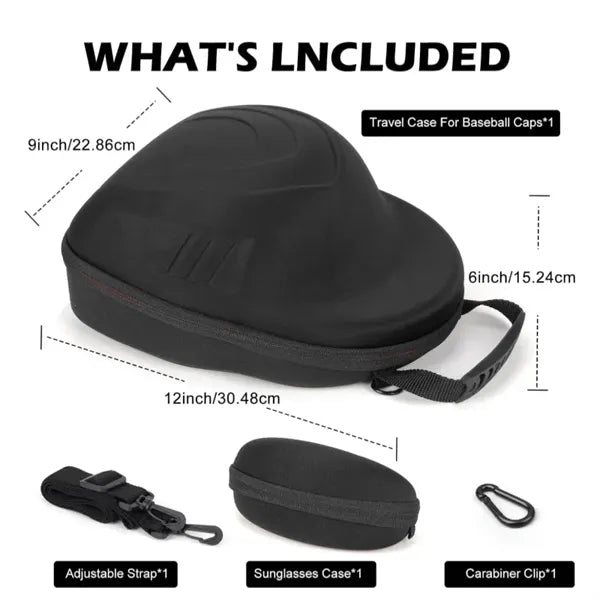 Baseball cap bag with sunglasses case
