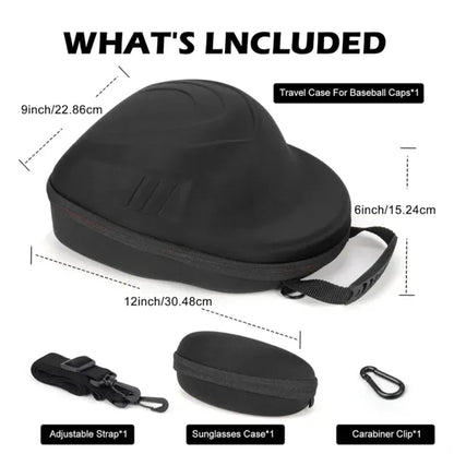 Baseball cap bag with sunglasses case