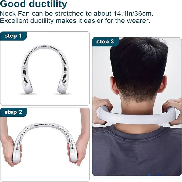 Portable Adjustable Rechargeable Blade-less Neck Fan