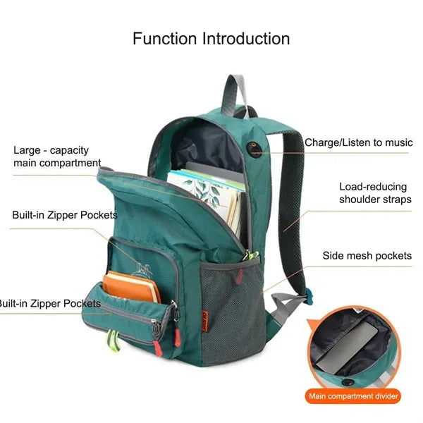 Foldable Ultra Light Large Capacity Outdoor Hiking Backpack