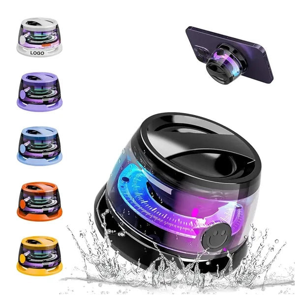 Mini Wireless Speaker with Phone Stand LED Lights Bass