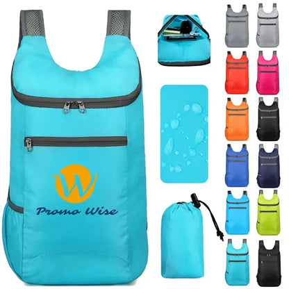 Foldable Lightweight Waterproof Backpack W/Storage Pouch