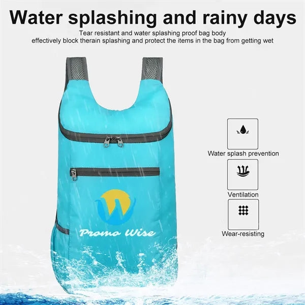 Foldable Lightweight Waterproof Backpack W/Storage Pouch