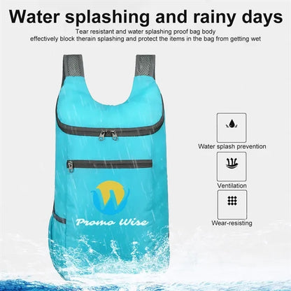 Foldable Lightweight Waterproof Backpack W/Storage Pouch