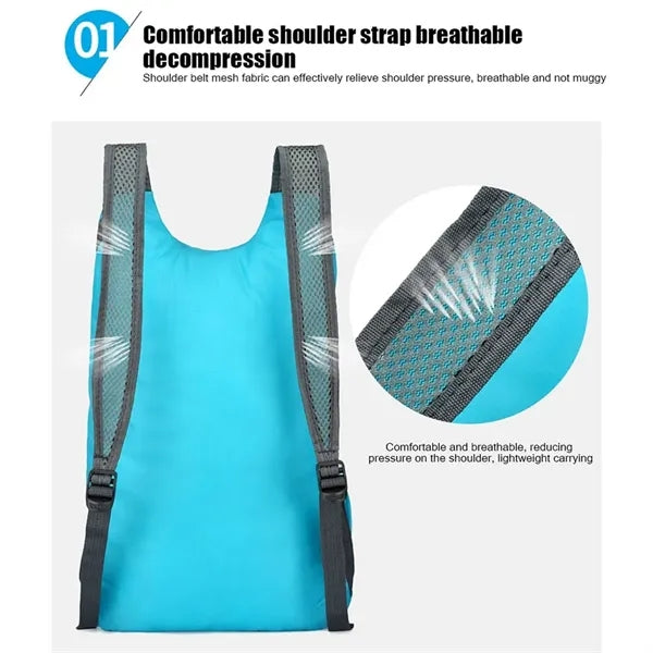 Foldable Lightweight Waterproof Backpack W/Storage Pouch