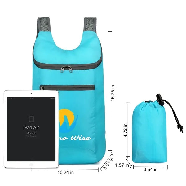 Foldable Lightweight Waterproof Backpack W/Storage Pouch