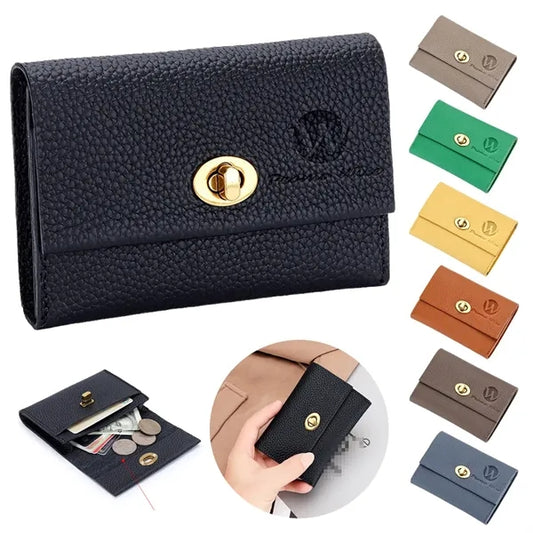 Debossed Full Grain Leather Multifunctional Mini Wallet