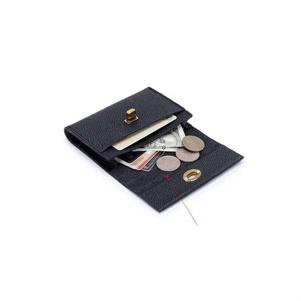 Debossed Full Grain Leather Multifunctional Mini Wallet