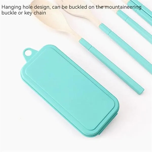 Eco Wheat Detachable Cutlery Set With Storage Box