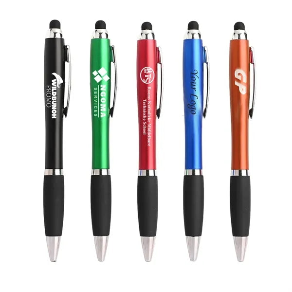 Custom Led Light Up Logo Gourd Shaped Stylus Ballpoint Pen