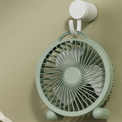Quiet Portable Rechargeable Mini Round Desk Fan with Handle