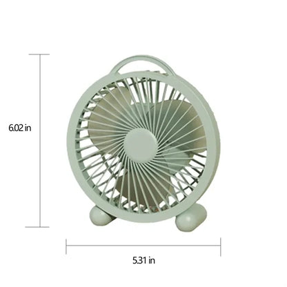 Quiet Portable Rechargeable Mini Round Desk Fan with Handle
