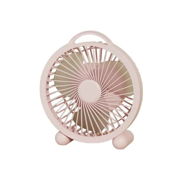 Quiet Portable Rechargeable Mini Round Desk Fan with Handle