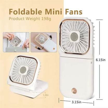 Lightweight Foldable 3-Speed Rechargeable Neckband Fan