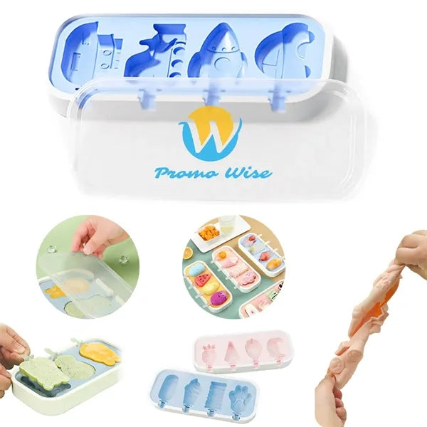 Cartoon Shape Silicone Ice Cream and Popsicle Mold Kit