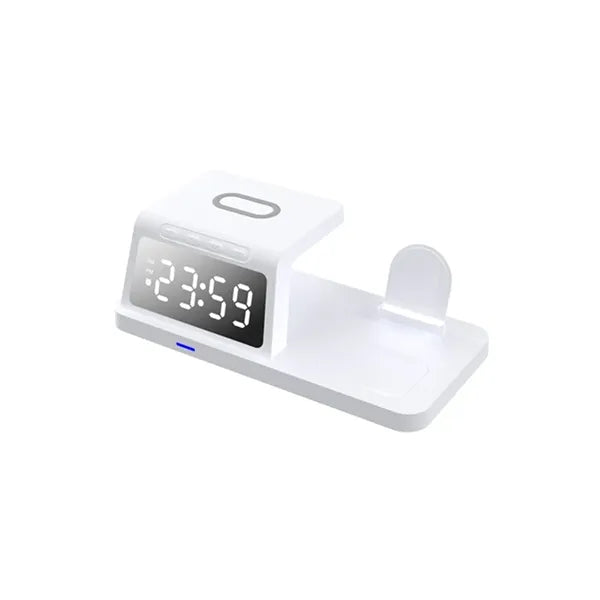 4-in-1 Wireless Charger Desk Clock with 15W Fast Charging