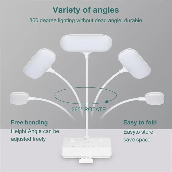 2-in-1 LED Dimmable Desk Lamp with USB Charging Port Socket